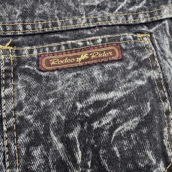 Rodeo Rider Beverly Hills Acid Wash Black 7/8 RARE "God Is Lord" Button Jeans - Picture 10 of 14